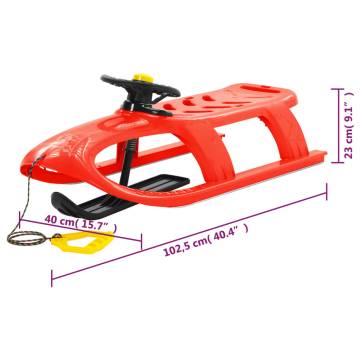 Red Sledge with Wheel - Fun Winter Ride for Kids