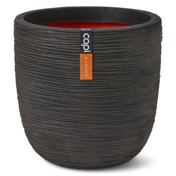 Capi Egg Planter 'Nature Rib' 43x41 cm Dark Brown - Hipomarket