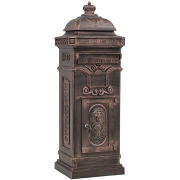 Vintage Style Rustproof Bronze Pillar Letterbox - Durable and Elegant