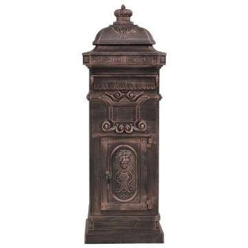 Vintage Style Rustproof Bronze Pillar Letterbox - Durable and Elegant