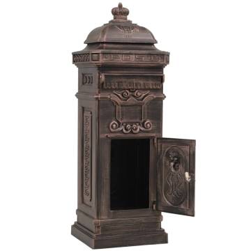 Vintage Style Rustproof Bronze Pillar Letterbox - Durable and Elegant