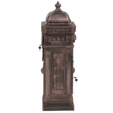 Vintage Style Rustproof Bronze Pillar Letterbox - Durable and Elegant