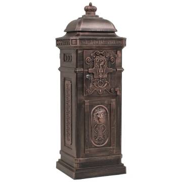 Vintage Style Rustproof Bronze Pillar Letterbox - Durable and Elegant