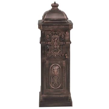 Vintage Style Rustproof Bronze Pillar Letterbox - Durable and Elegant