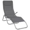 Folding Sun Loungers - 2 pcs Grey Textilene & Steel | Hipo Market