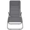 Folding Sun Loungers - 2 pcs Grey Textilene & Steel | Hipo Market