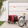 Pet Bike Trailer Red and Black Oxford Fabric and Iron Colour red Size 136 x 69 x 73.5 cm 