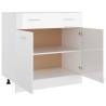 High Gloss White Drawer Bottom Cabinet - 80x46x81.5 cm