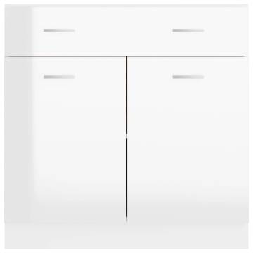 High Gloss White Drawer Bottom Cabinet - 80x46x81.5 cm