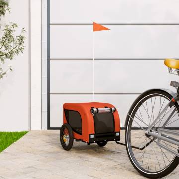 Pet Bike Trailer - Orange & Black Oxford Fabric & Iron