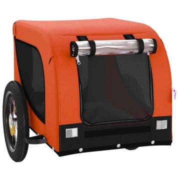 Pet Bike Trailer - Orange & Black Oxford Fabric & Iron