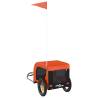 Pet Bike Trailer - Orange & Black Oxford Fabric & Iron