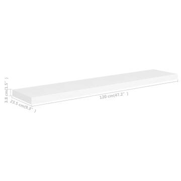 Stylish Floating Wall Shelves - 2 pcs White 120x23.5 cm