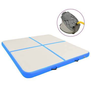 Inflatable Gymnastics Mat with Pump - 200x200x10cm Blue