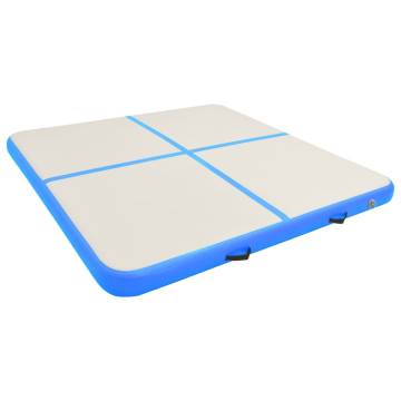 Inflatable Gymnastics Mat with Pump - 200x200x10cm Blue