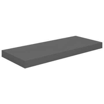 Stylish Floating Wall Shelves - High Gloss Grey (4 pcs)