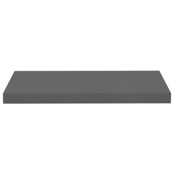 Stylish Floating Wall Shelves - High Gloss Grey (4 pcs)