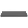 Stylish Floating Wall Shelves - High Gloss Grey (4 pcs)