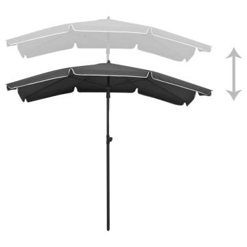 Garden Parasol with Pole 200x130 cm Anthracite - Hipomarket