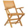 Folding Garden Chairs Set of 4 - Solid Teak Wood | Hipomarket