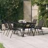 Garden Table Black 140x70x70 cm Steel and Glass Colour black Size 140 x 70 x 70 cm Quantity in Package 1 