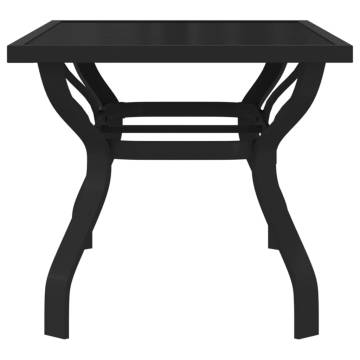 Garden Table Black 140x70 cm - Stylish Outdoor Steel & Glass