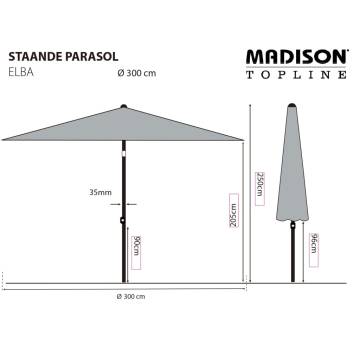 Madison Elba 300cm Taupe Parasol - Sun Protection for Your Garden