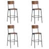 Bar Chairs 4 pcs Solid Plywood Steel Colour brown Quantity in Package 4 