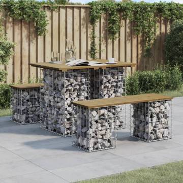 Garden Bench Gabion Design | Impregnated Pinewood 100x70x72 cm