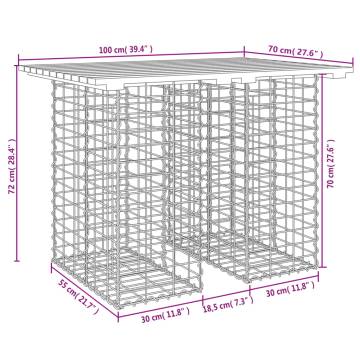 Garden Bench Gabion Design | Impregnated Pinewood 100x70x72 cm