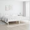 Bed Frame White Solid Wood 200x200 cm Colour white Size 200 x 200 cm 