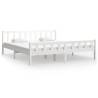 White Solid Wood Bed Frame 200x200 cm | Timeless Design