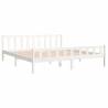 White Solid Wood Bed Frame 200x200 cm | Timeless Design