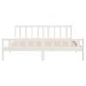 White Solid Wood Bed Frame 200x200 cm | Timeless Design