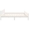 White Solid Wood Bed Frame 200x200 cm | Timeless Design