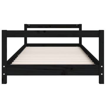 Black Solid Wood Kids Bed Frame - 80x160 cm | Hipomarket