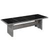 Garden Table 240x90x74 cm Poly Rattan and Glass Colour grey and black Quantity in Package 1 