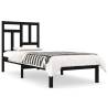 Black Solid Wood Bed Frame 75x190 cm | Modern & Sturdy Design