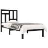 Black Solid Wood Bed Frame 75x190 cm | Modern & Sturdy Design