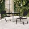 Garden Dining Table Black 80x80x74 cm Steel and Glass Size 80 x 80 x 74 cm Quantity in Package 1 