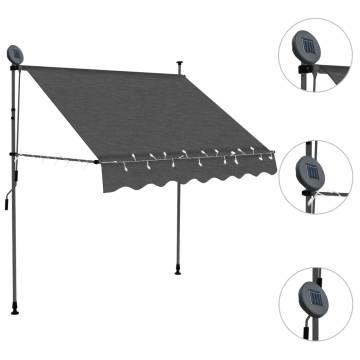 Manual Retractable Awning with LED - 200 cm Anthracite