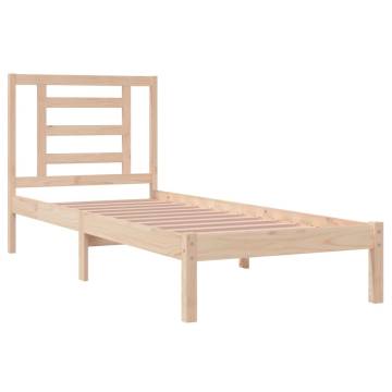 Solid Wood Pine Bed Frame 100x200 cm | Modern Bedroom Furniture