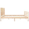 Solid Wood Bed Frame with Headboard 200x200 cm | Hipo Market