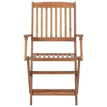 Folding Outdoor Chairs 2 pcs - Solid Acacia Wood | HipoMarket