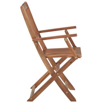 Folding Outdoor Chairs 2 pcs - Solid Acacia Wood | HipoMarket