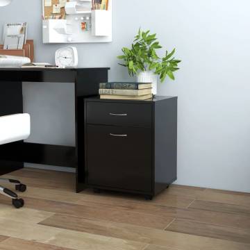 Rolling Cabinet Black 45x38x54 cm | Stylish Storage Solution