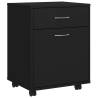 Rolling Cabinet Black 45x38x54 cm | Stylish Storage Solution