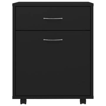 Rolling Cabinet Black 45x38x54 cm | Stylish Storage Solution