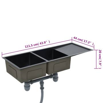 Handmade Black Stainless Steel Kitchen Sink - Premium Quality