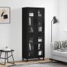 Highboard Black 69.5x34x180 cm Engineered Wood Colour black Quantity in Package 1 Model 2 glass doors 